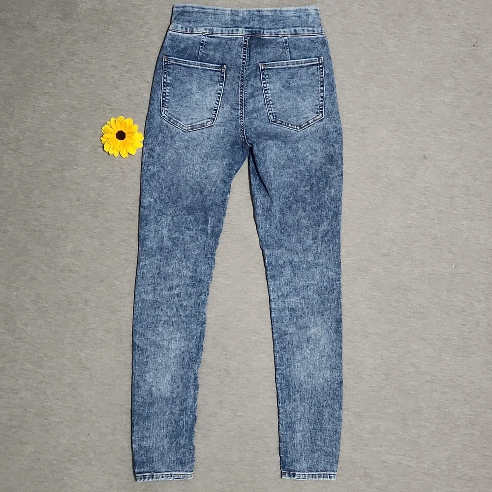 Y2K SO Brand High Rise Denim Leggings Jeggings Skinny Blue Jeans - Picture 1 of 7
